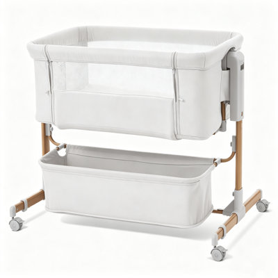 Berceau pour bébé 3 en 1, berceau à bascule, berceau de chevet, réglable en hauteur, couchette de chevet pour lit de bébé, berceau pour bébé avec matelas confortable, filet respirant, grand panier de rangement