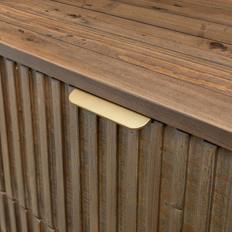 Commode en pin récupéré 5 tiroirs Aerica, brun