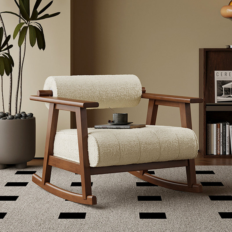 Chaise berçante simple de style Wabi-sabi., Beige