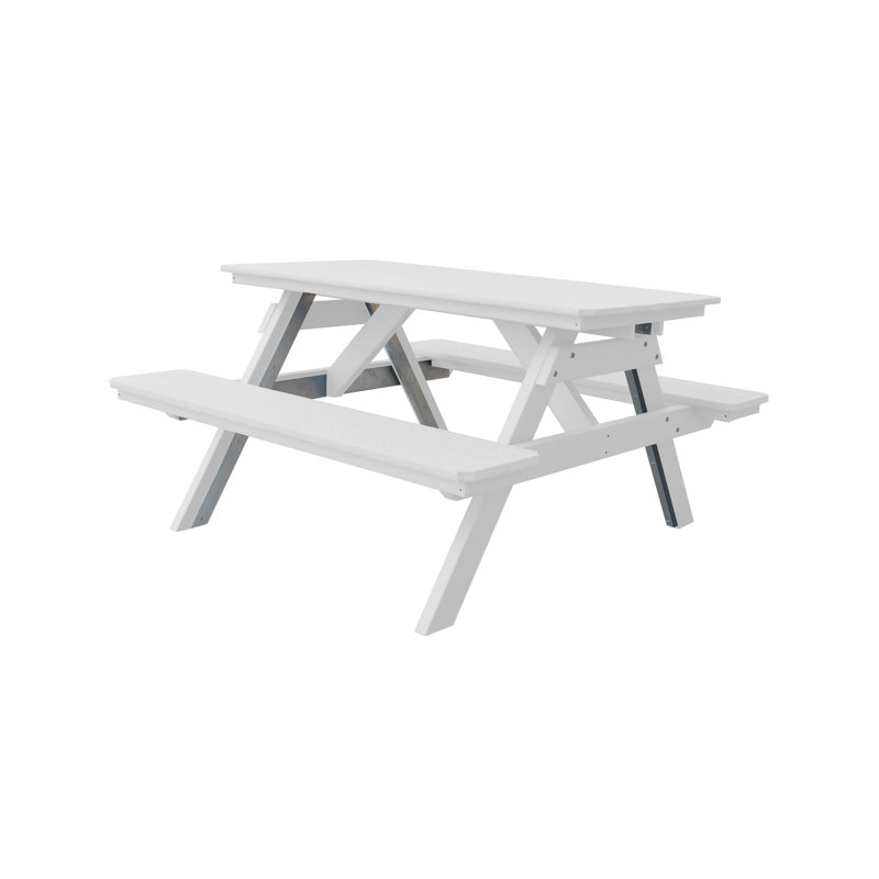 Table de pique-nique rectangulaire, Blanc, L 55 po x L 60 po