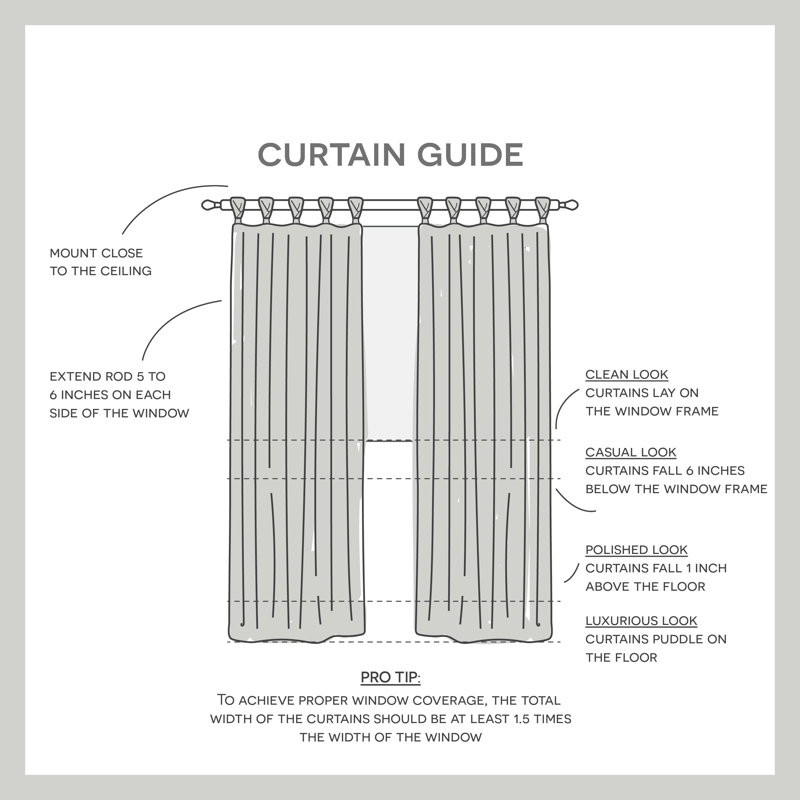 Exclusive Home Loha Linen Braided Tab Top Curtain Panel Pair, 54" W x 63" L