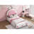 Upholstered Platform Bed With Rabbit Shaped Headboard