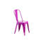 Ensemble de 2 chaises de salle à manger modernes en métal mauve ultrabrillant avec support pour le dos