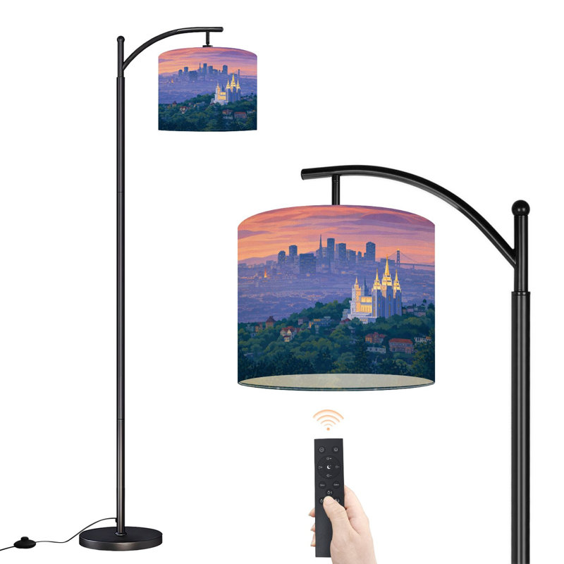 Lampe sur pied à arc avec abat-jour réglable City Hills