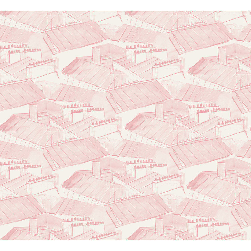 Rouleau de papier peint L 33 pi x l 20,5 po Paule Marrot, Rose