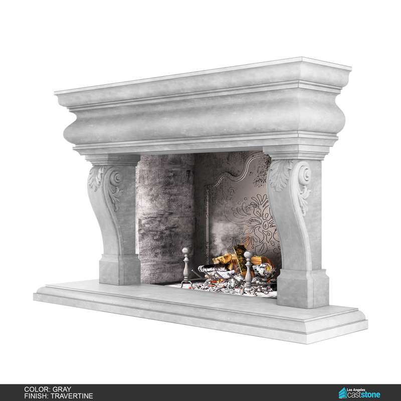 Great Adana Fireplace Surround, Travertine Gray