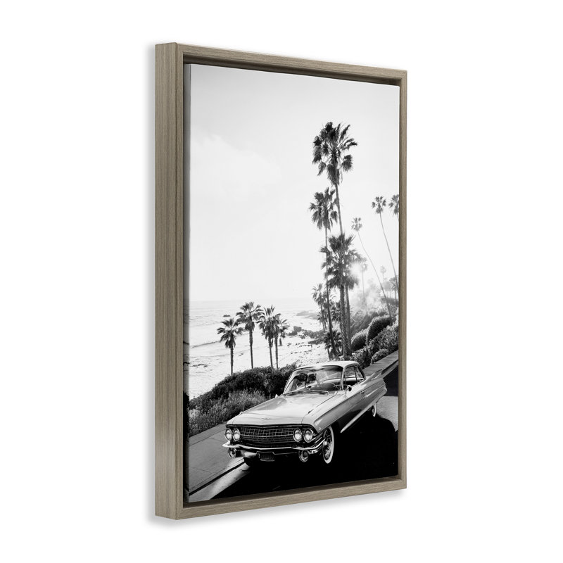Cadre flottant Malibu Classic noir et blanc, design par Sissi et Seb, H 31 po x l 21 po, Cadre flottant orme Montalcino