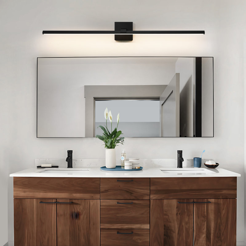 Barre d'éclairage de salle de bain à DEL 39 "à intensité variable, Noir mat