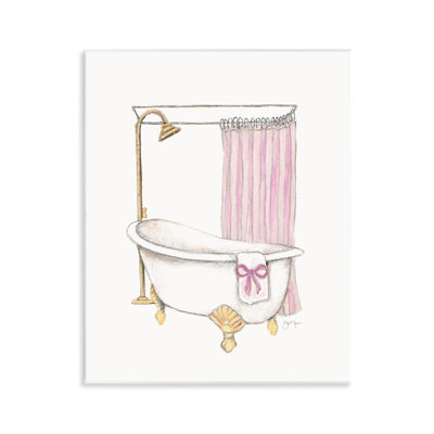 Plaque murale simple «Bath Bath with Bow», design par Janet Tava