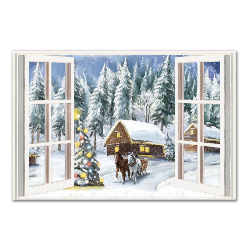 Art sur toile pour fenêtre christmas wonderland Bradyn, H 16 po x l 24 po x P 1,25 po