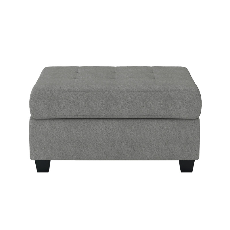 Repose-pieds capitonné avec rangement en microfibre Modern Living Furniture, Gris clair