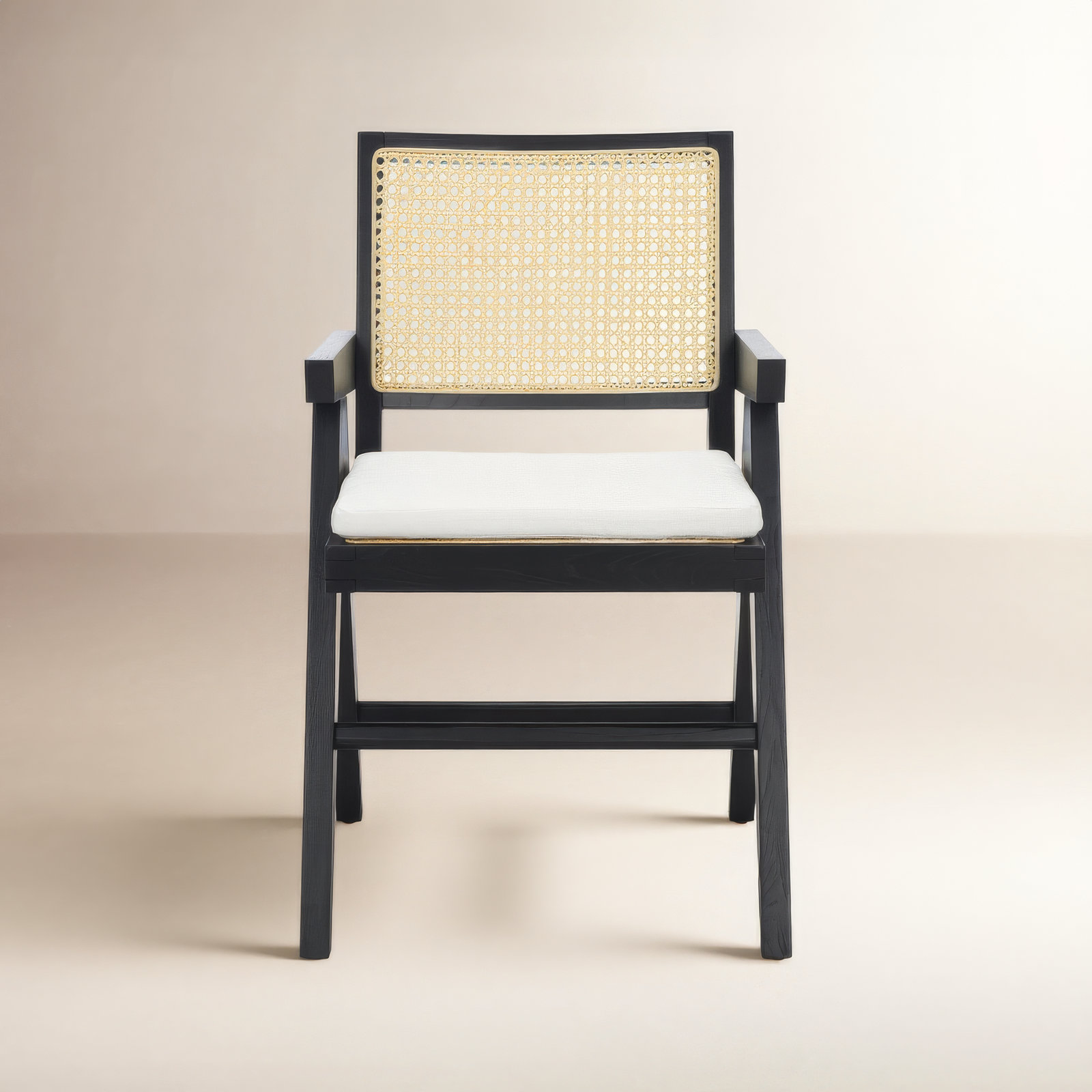 Josephina Rattan Armchair, Black / Natural