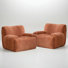 Ensemble de 2 chaises d'appoint rembourrées entièrement compressées