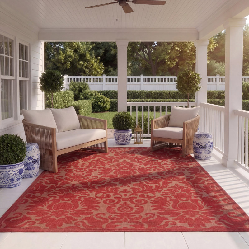 Arneshia Geometric Indoor/Outdoor Area Rug, Rectangle 8' x 11'