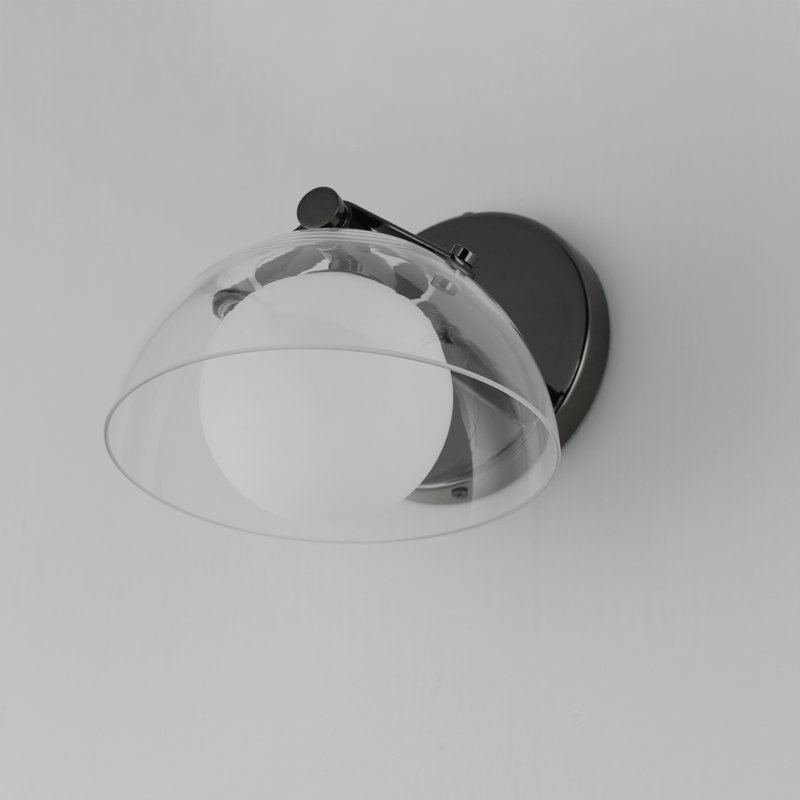 Domain 1 - Light Armed Sconce, Black, Clear
