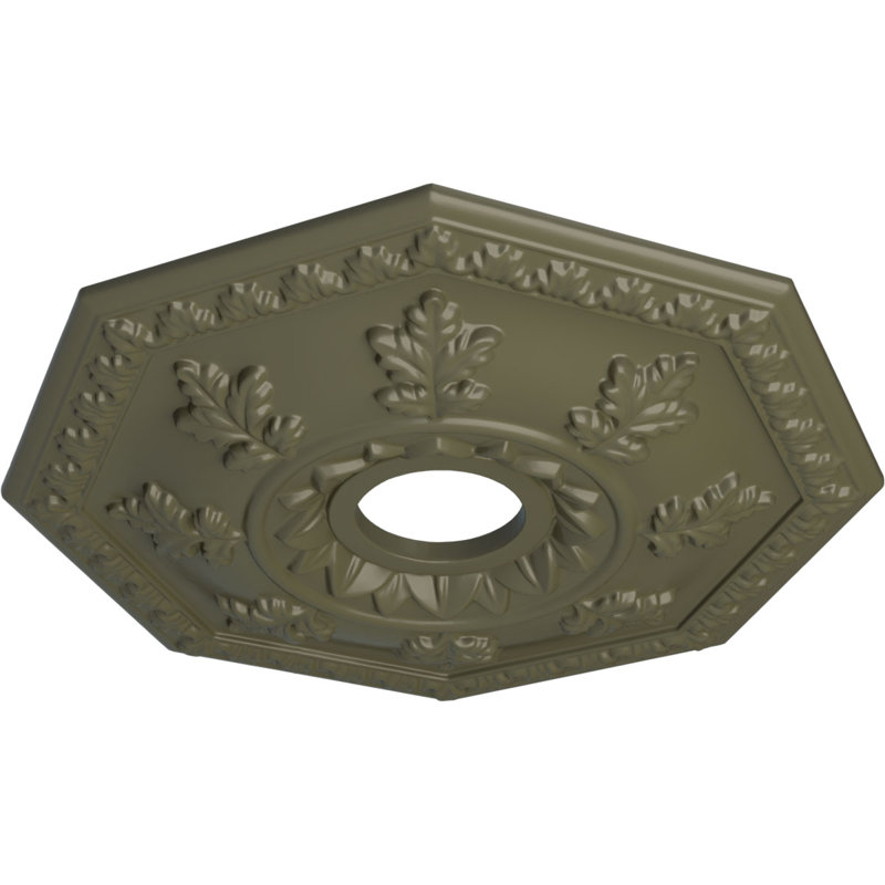 Médaillon de plafond Endurathane Nottingham, DO 18 po x P 3 1/2 po x P 1 1/2 po (convient aux auvents jusqu'à 4 5/8 po), finition tortue peinte à la main