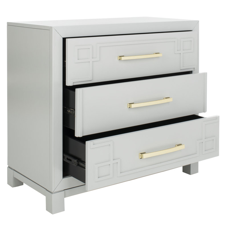 Élégante table de chevet 31,87 po de large Chamere, Gris