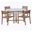 Ensemble repas d'extérieur 5 pièces avec 4 chaises en bois-1986931241