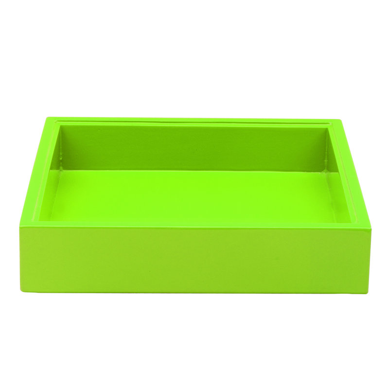 Tre Wood Decorative Tray, Lime, 1.57" H x 7.87" W x 7.87" D, 1