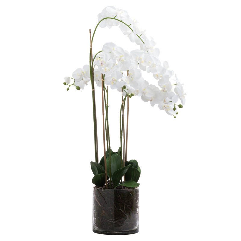 320.04cm Faux Flowering Plant in Glass Pot