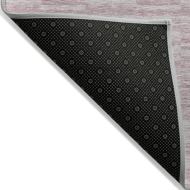 Tapis intérieur lavable rayé rose et beige 9 'X 12'