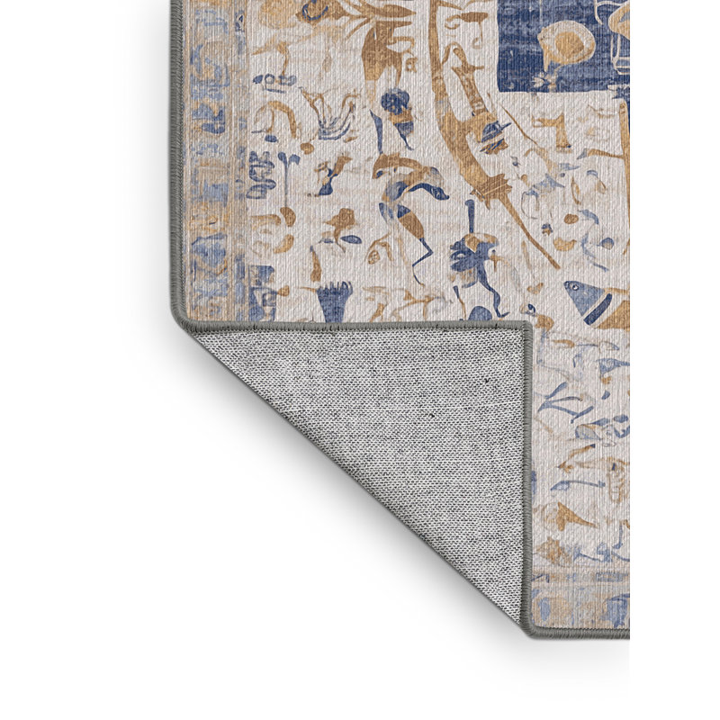 Tapis gris lavable à la machine, Carré 5 pi