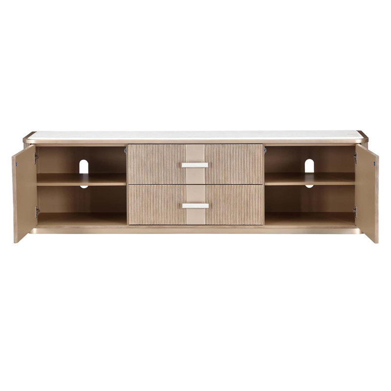 West Kensington Media Cabinet, Medium Yellow Wood