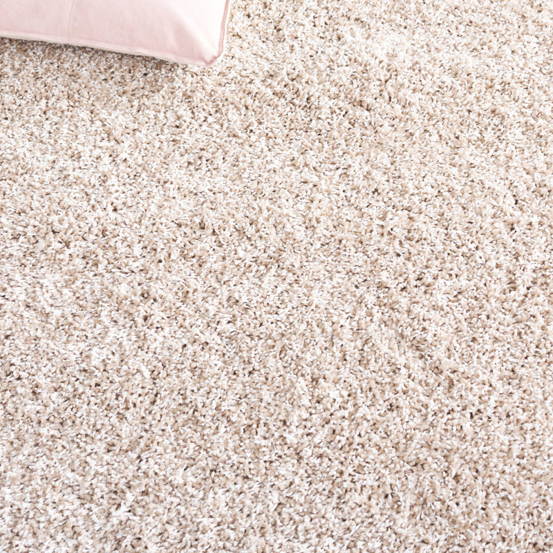 Shag Solid Color Area Rug In Beige, Square 201 cm