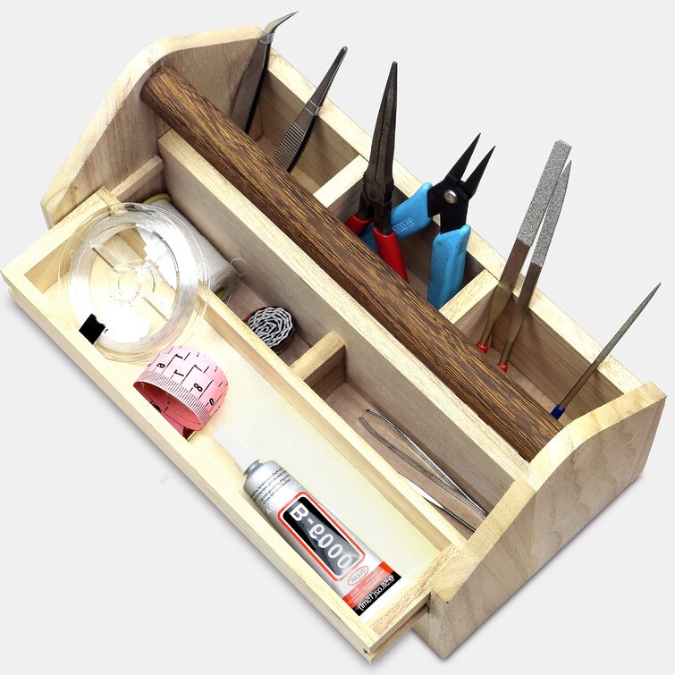 Wooden Craft Tool Box Caddy with Handle - Brilliant Promos - Be Brilliant!