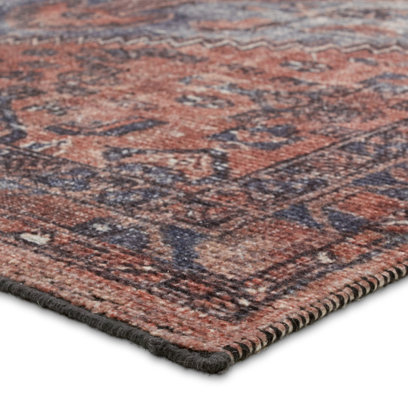 Bungalow Rose Eloise Medallion Red Area Rug (18" Swatch)