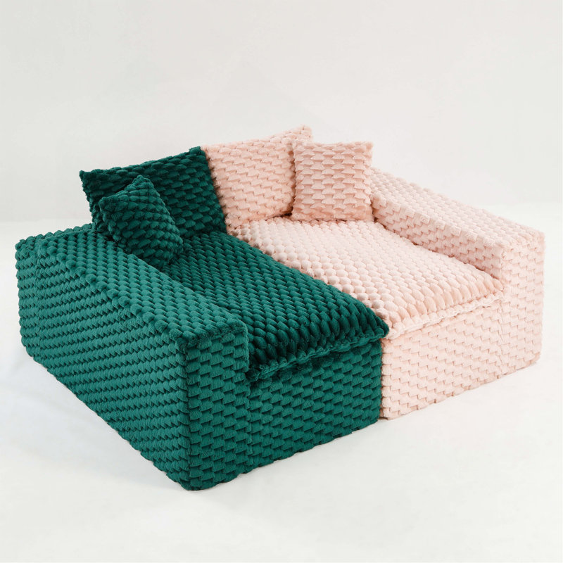 Canapé multifonctionnel luxueux en velours de couleur tortue - disposable en une rangée, côte à côte ou face à face, mobilier de salon élégant pour un décor douillet