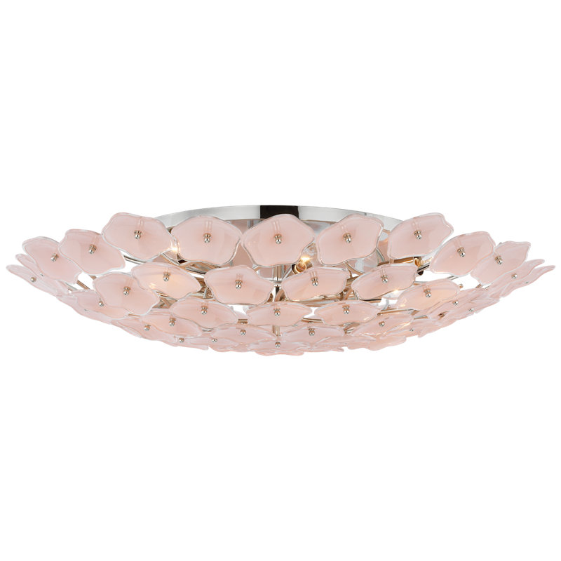 Leighton 8 - Light Flush Mount, Blush , Polished Nickel