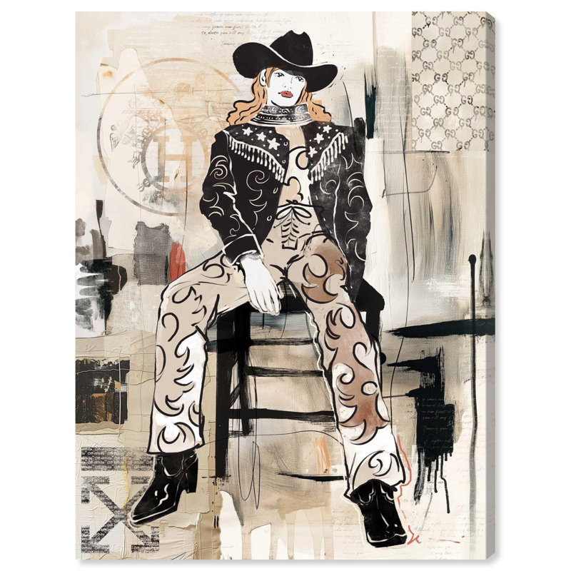 «Modern Western Girl Western», reproduction d'art sur toile par Notoriart, H 16 po x l 20 po, Toile tendue avec châssis