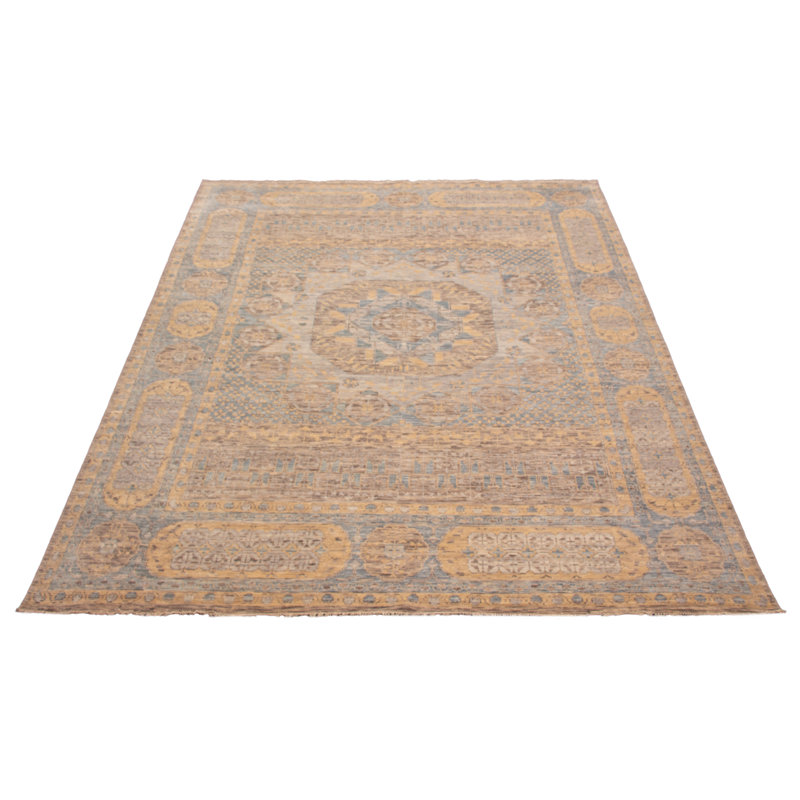 Tapis bleu clair noué à la main unique 12 pi 1 po x 15 pi 0 po One Of Kind
