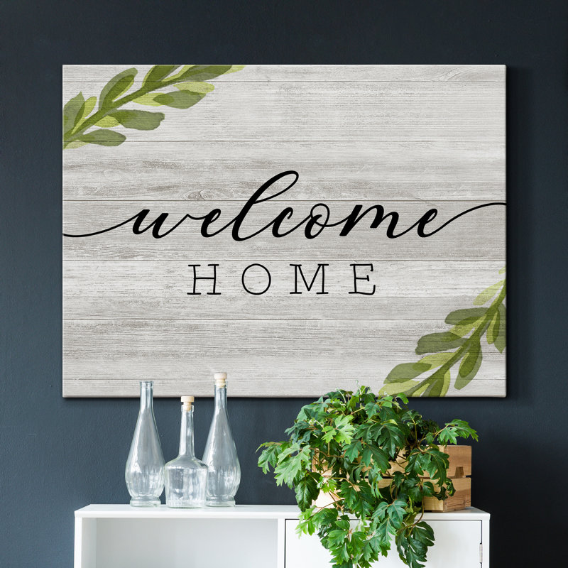 Welcome Home - Impression sur toile tendue, H 18 po x l 12 po x P 1 po