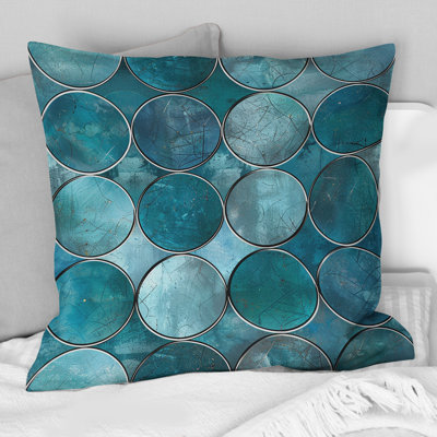 Turquoise Silver Metallic Glam II - Glam Throw Pillow