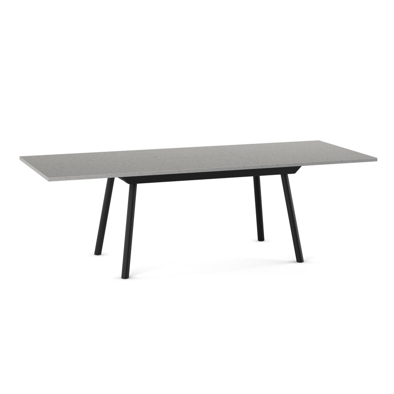 Natoya Extendable Dining Table with butterfly leaf, Gray/Black