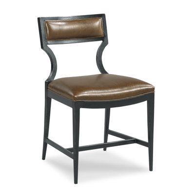 Chaise d'appoint rembourrée en cuir Wayland en brun