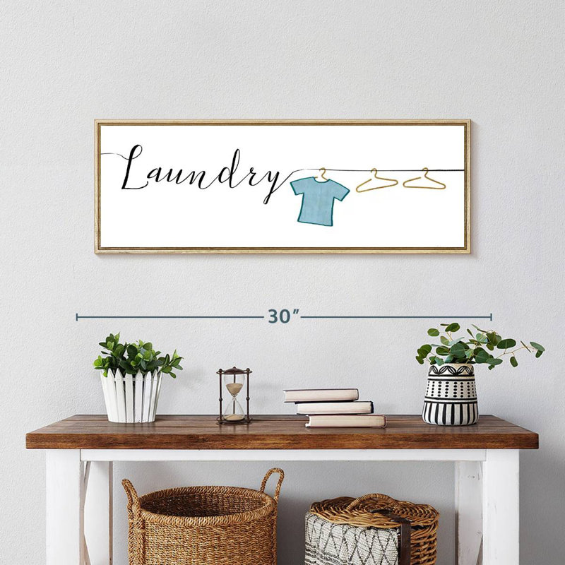 Wash And Dry I, Floating Frame Natural Wood, 28" X 10"