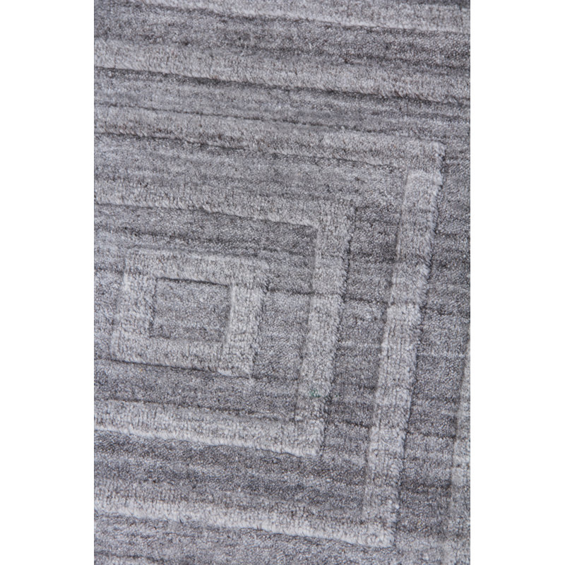 Castelli Geometric Area Rug in Charcoal, Rectangle 6' x 9', Gray