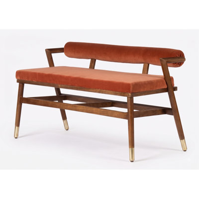 Freida 44.5"W Velvet Fully Assembled Upholstered Entryway Bench with Back