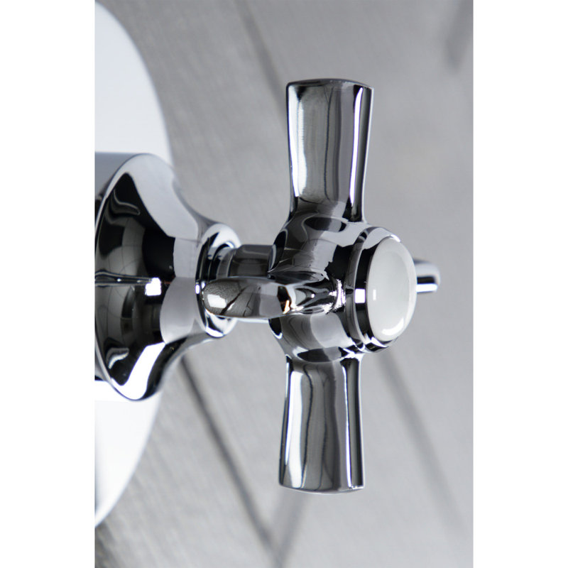 Kingston Brass Single-Handle Wall Mount Three-Way Diverter Valve with Trim Kit, Polished Chrome