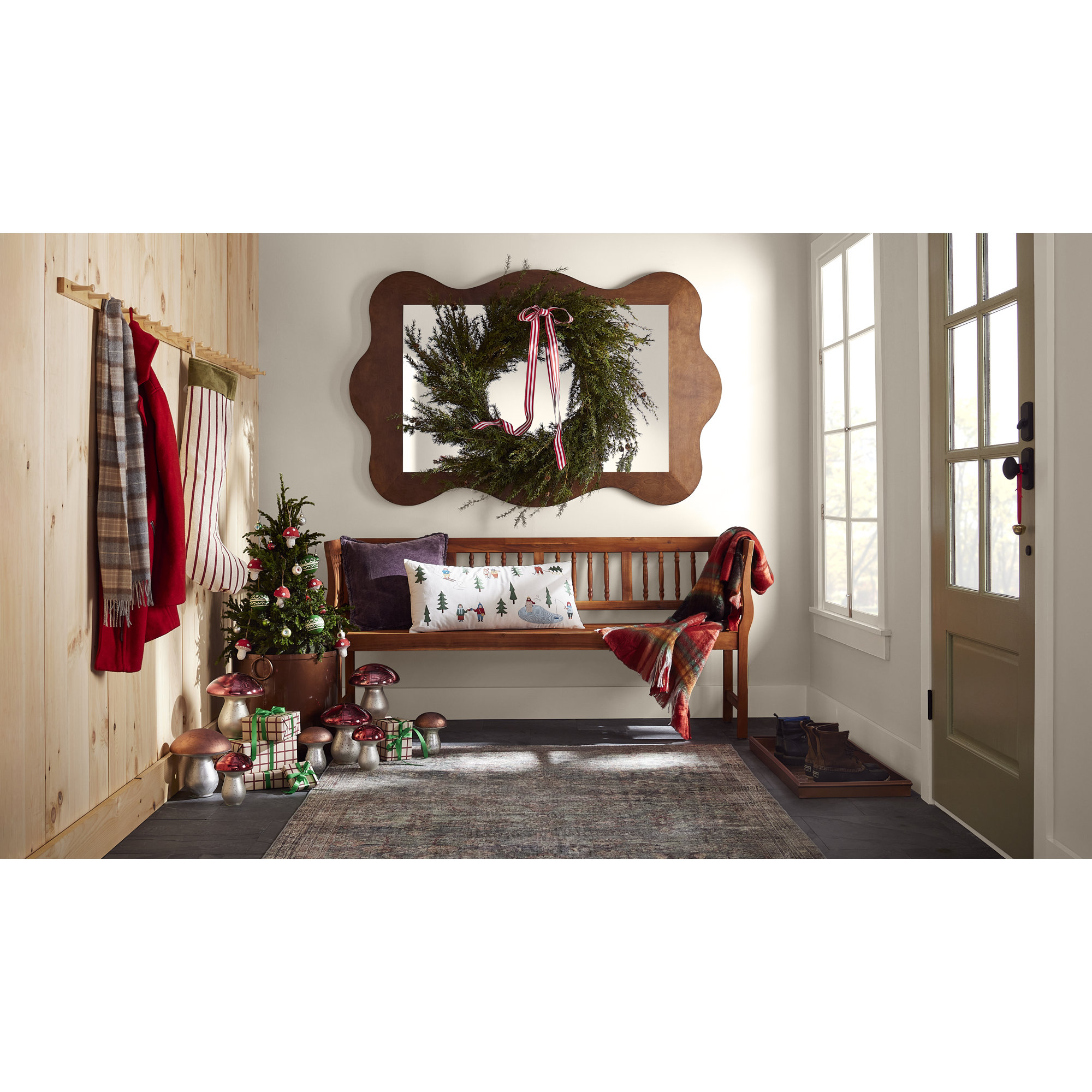 Artificial Pine Wreath, 42" H x 42" W x 15" D