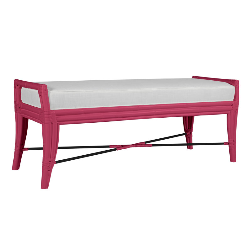 Malacca Upholstered Bench, Hisbiscus Pink