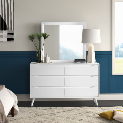 Stalter 58''W 6-Drawer Dresser with Mirror