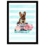«Yorkie Mint Blue», impression encadrée-77395278