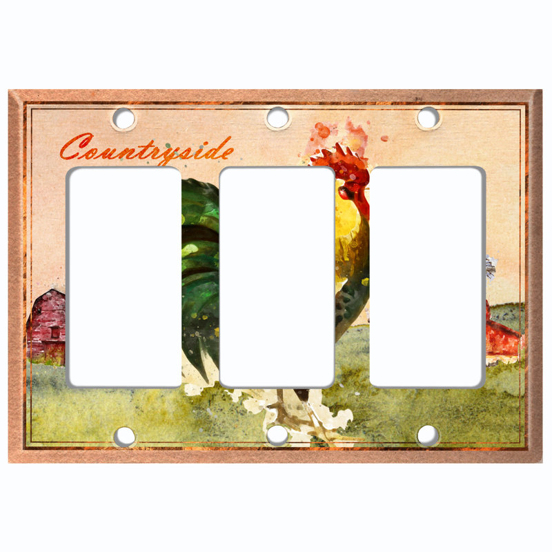 Patterned 3 - Gang Toggle Light Switch Standard Wall Plate