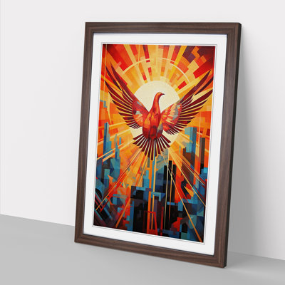 Phoenix Constructivism No.3 - Single Picture Frame Print on Wood