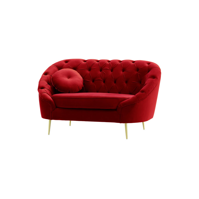 Burrell Sofa, 1.5, Red Velvet
