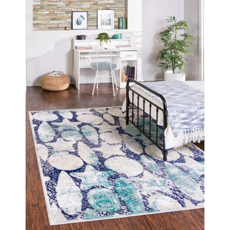 Ariel Geometric Polypropylene Plastic Rug, Rectangle 2' x 3'